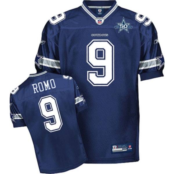 Tony Romo Dallas Cowboys Blue #9 Jersey Facsimile Autograph –