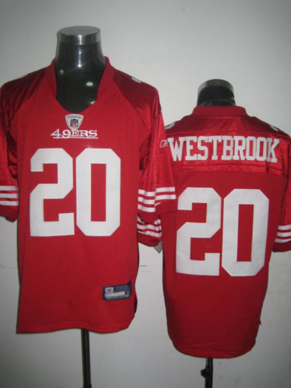 49ers #20 Brian Westbrook Red Stitched NFL Jersey | NoDaysOffCal.com