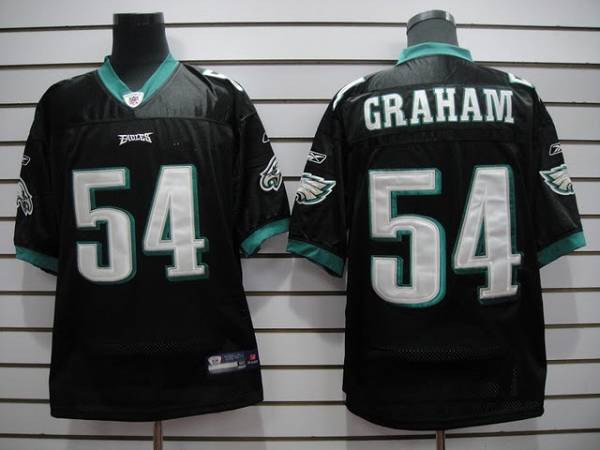 54 BRANDON GRAHAM Philadelphia Eagles NFL DE/LB Black Mint Throwback Jersey